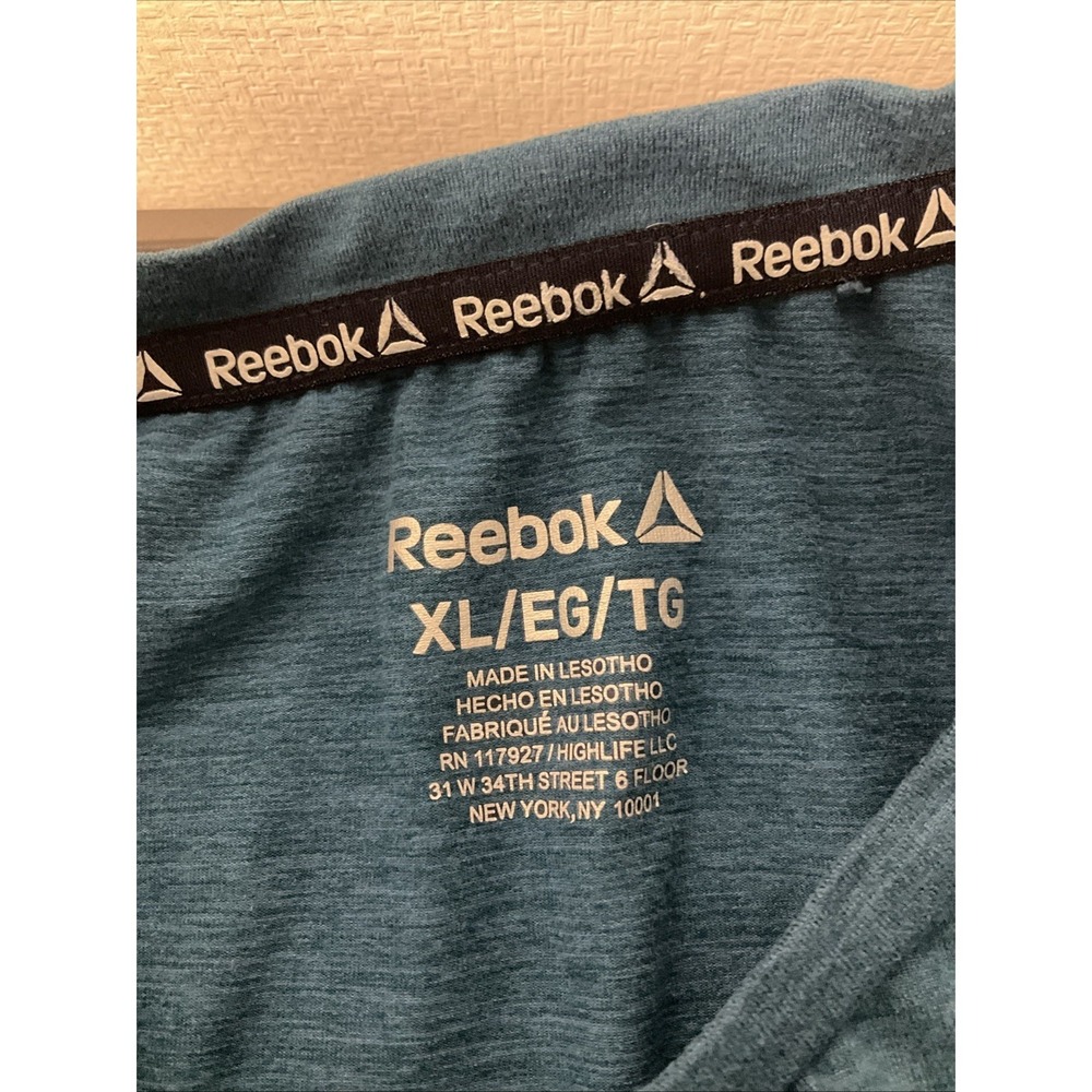 Reebok XL Teal Men's Athletic Long Sleeve T-Shirt - Picture 4 of 4